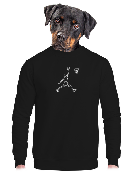 One line slam dunk unisex mikina bez kapuce Black