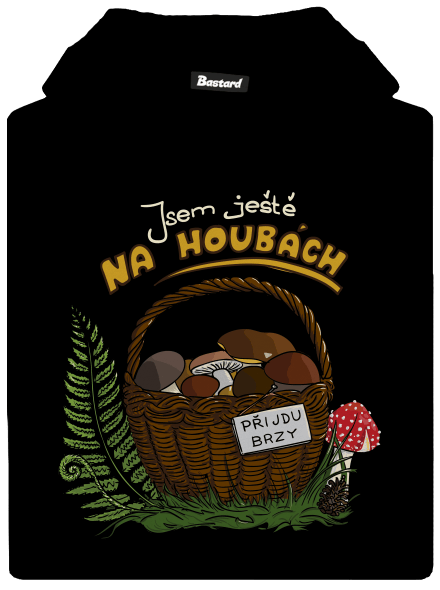 Na houbách dětská mikina klokanka Black