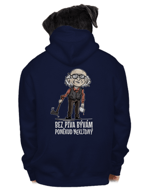 Neklidný bez piva pánská mikina na zip Navy
