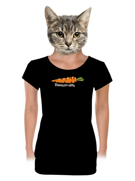 Vitamíny pro zajíčky dámské tričko s lemem Black