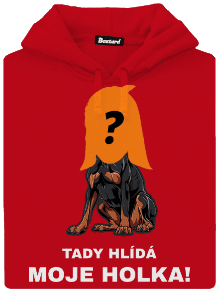 Tady hlídám já pánská mikina klokanka Red