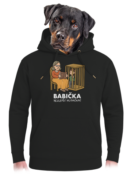 Babička hlídačka unisex mikina premium Dark Black