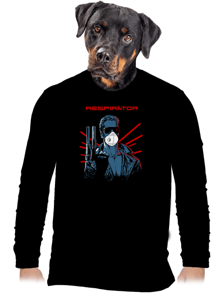 Respirátor pánské dlouhý rukáv Black