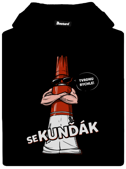 Sekunďák pánská mikina klokanka Black