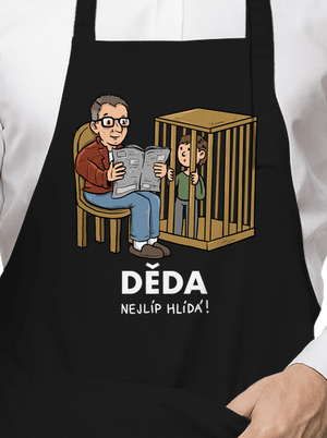 Děda hlídá zástěra Black