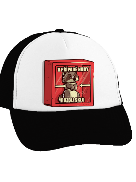 Medvídek mýval kšiltovka truckerka Black cap