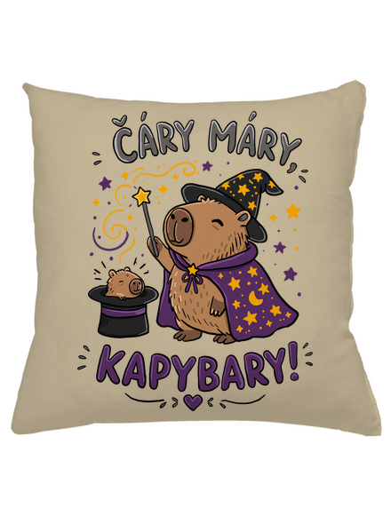 Čáry máry kapybary polštář Beige
