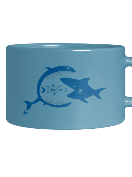 Rybky hrnek makronka Blue Macaron