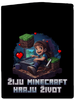 Žiju Minecraft pánská mikina na zip Black