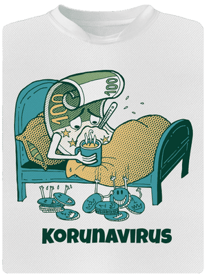 Korunavirus v posteli pánské sportovní tričko White