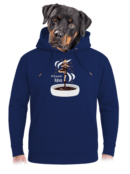 Káva provází unisex mikina premium Navy