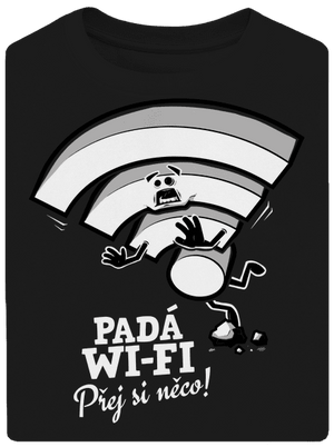 Padá wi-fi unisex tričko oversized Black