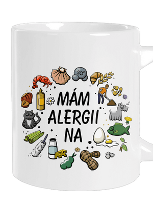 Mám alergii na... + fix velký hrnek White