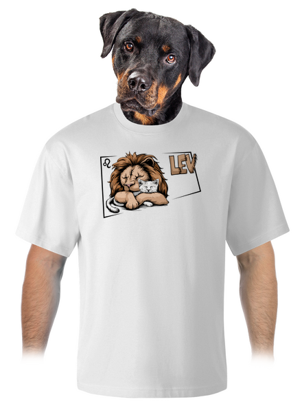 Kočičí horoskop: Lev  unisex tričko oversized White
