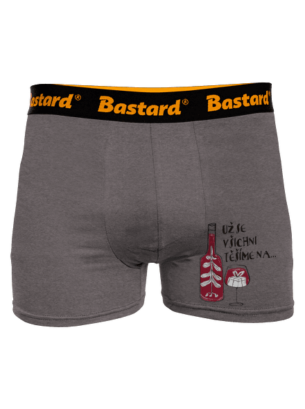 Vánoce ve víně boxerky Gray Melange