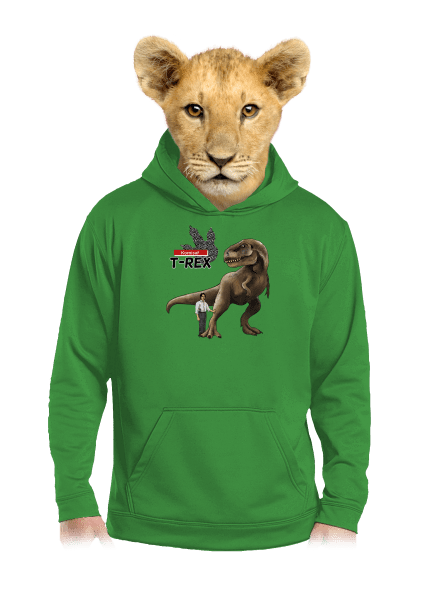 Komisař T-Rex dětská mikina klokanka Kelly Green AWD