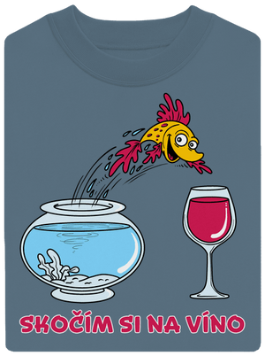 Skočím si na víno unisex mikina bez kapuce Nordic Blue