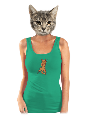 Spící kotě dámské tílko klasické Mint Mal