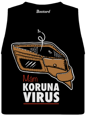 Korunavirus v peněžence dámské tílko volné Black