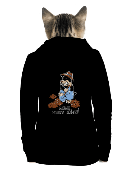 Krtek zahradník dámská mikina na zip Black