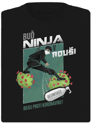 Ninja v rouši dámské sportovní tričko Black