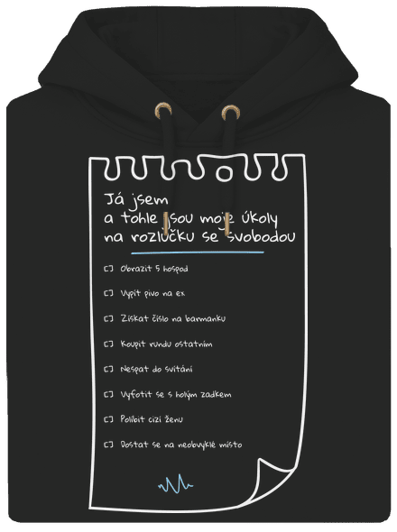To do list na rozlučku se svobodou a fix unisex mikina premium Dark Black
