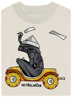 Vetřelníček unisex mikina bez kapuce Off White