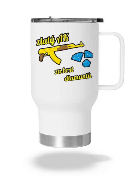 Zlatý AK termohrnek White