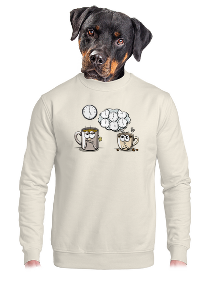 Čaj o páté, káva stále unisex mikina bez kapuce Off White