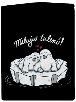 Miluju tulení dámská mikina na zip Black