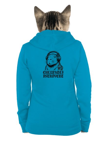 Chlupatej introvert dámská mikina na zip Blue Atol