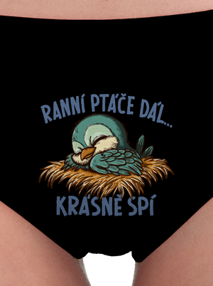 Ranní ptáče spí dámské kalhotky Black