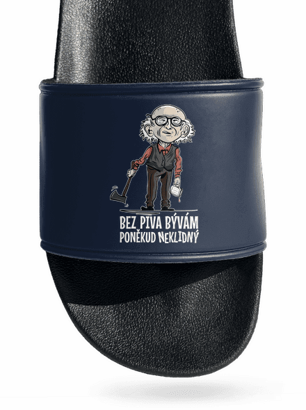 Neklidný bez piva pantofle Navy