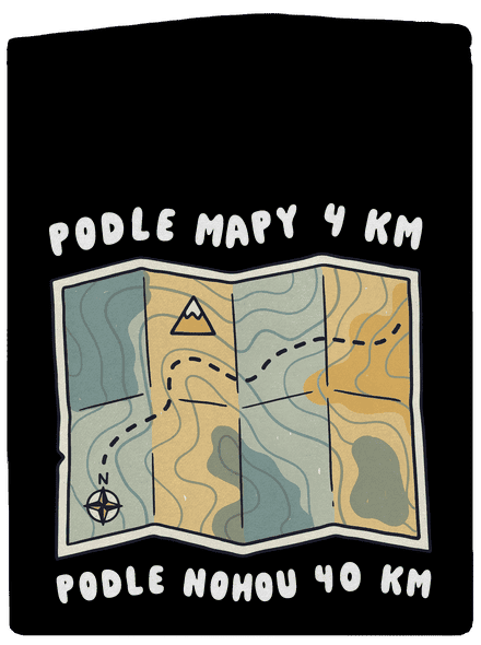 Podle mapy 4 km pánská mikina na zip Black