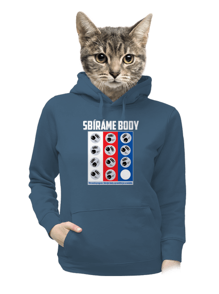Sbíráme body - hokej dámská mikina klokanka Denim
