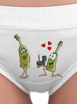 Láska k vínu dámské kalhotky White