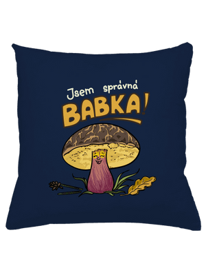 Babka a hříbeček polštář Dark Navy