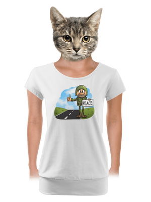 Peace dámské tričko s lemem White