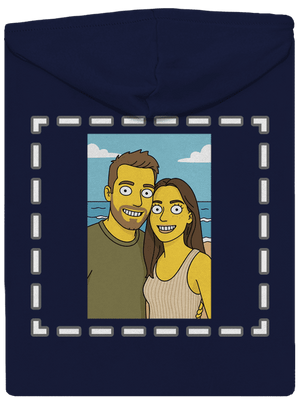 Simpsonovi z vlastní fotky pánská mikina na zip Navy