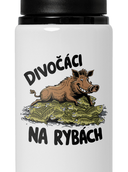 Divočáci na rybách lahev na vodu White