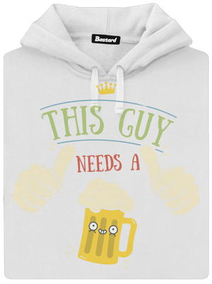 Tenhle týpek potřebuje pivo dámská mikina klokanka White