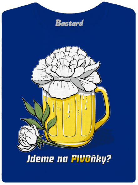 Pivoňky dámské tričko s lemem Royal Blue Mal