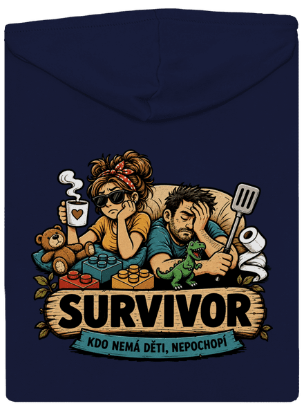 Survivor  pánská mikina na zip Navy