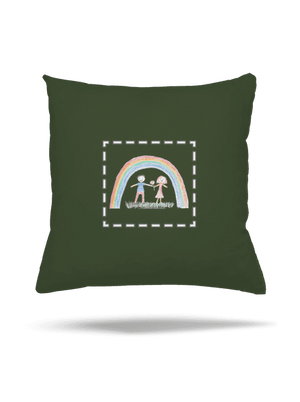 Dětské kresby - nahraj vlastní polštář Olive Green