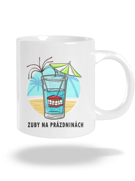 Zuby na prázdninách velký hrnek White