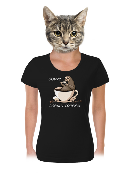 V pressu dámské tričko Black