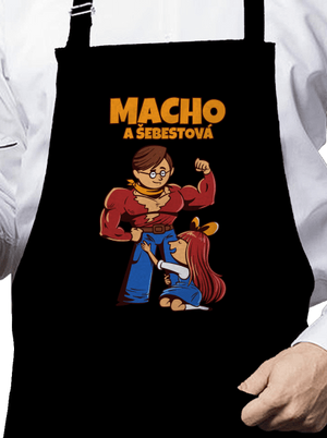 Macho a Šebestová zástěra Black