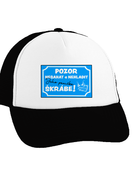 Pozor, nesahat kšiltovka truckerka Black cap
