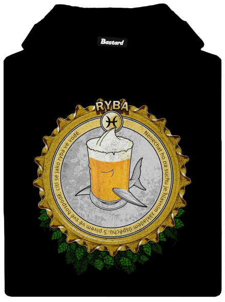 Pivní horoskop: Ryba pánská mikina klokanka Black