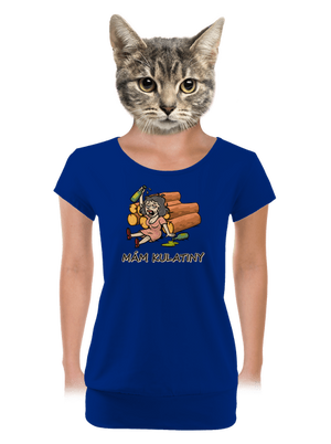 Mám kulatiny dámské tričko s lemem Royal Blue Mal